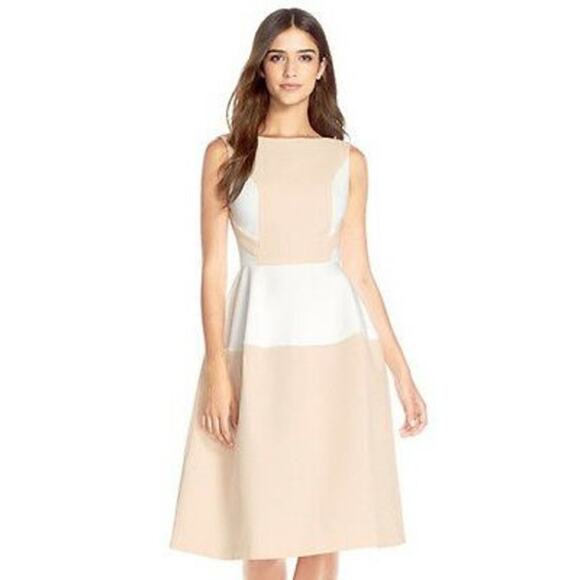 Elliatt Perception Dress BeigeTexture Ponte Fit & Flare‎ Size S Sleeveless - Picture 1 of 7
